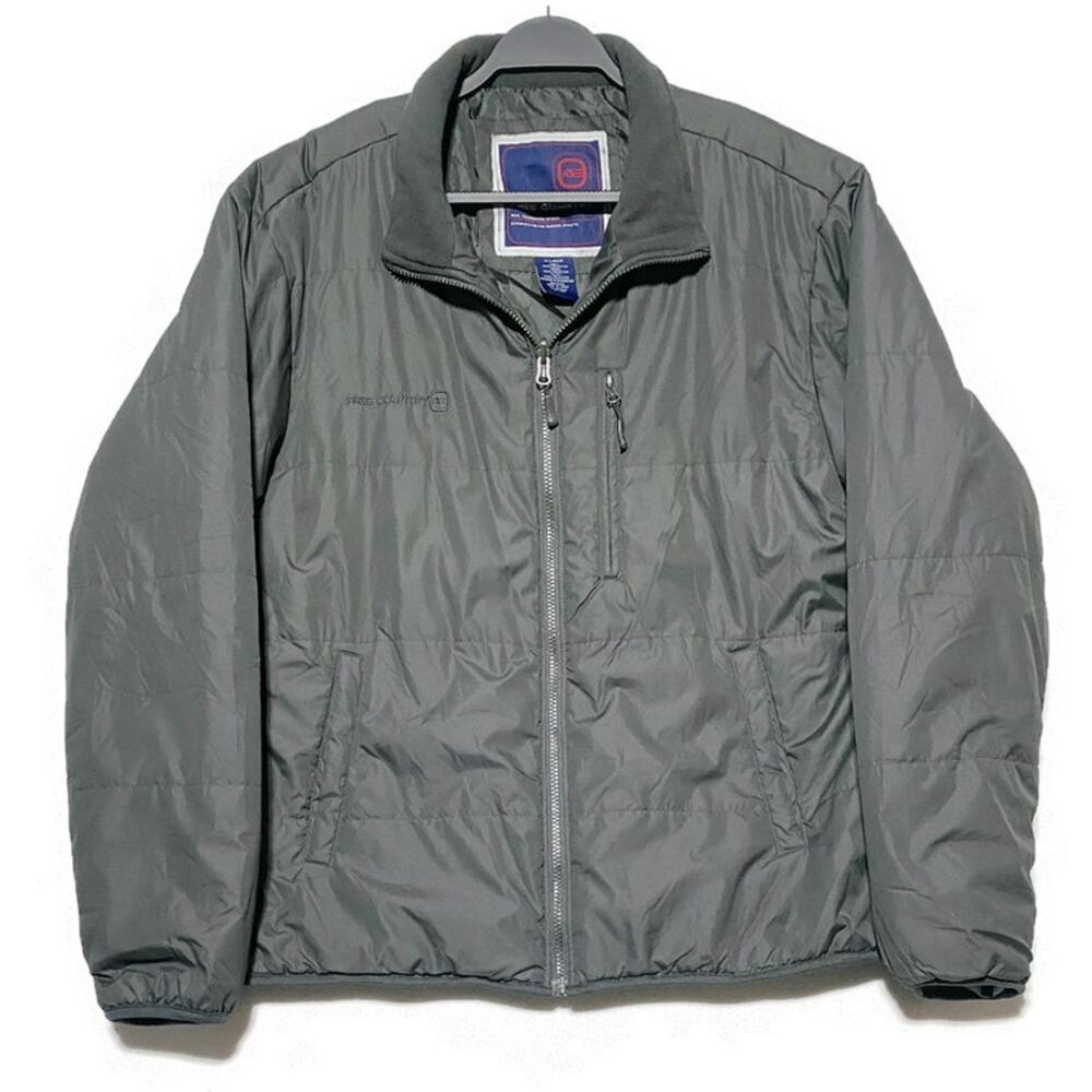 Free Country Zip Up Jacket Men's Extra Large Black Polyester Lined